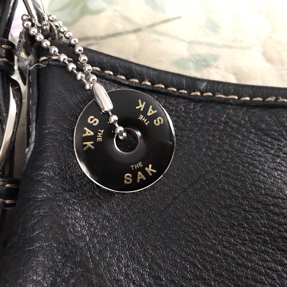 Sak Leather Black shoulder Bag Donut Shaped Charm‎ - Picture 2 of 7